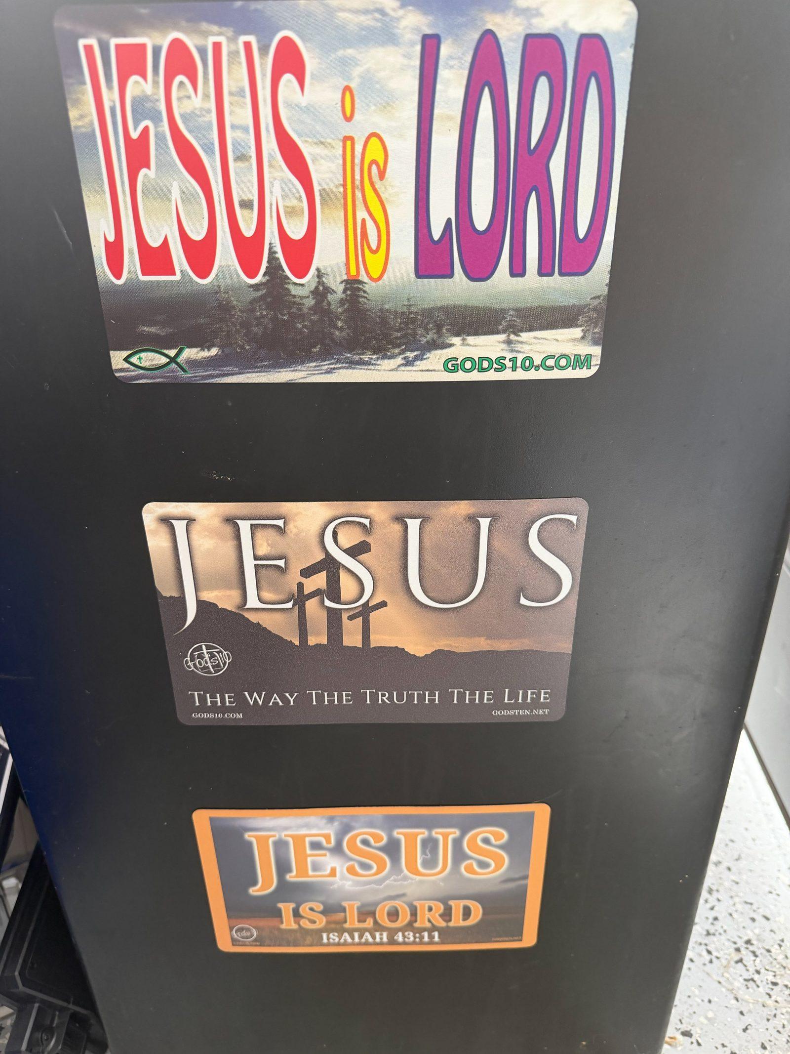 Banners for Jesus ministry magnets reading JESUS is Lord and Jesus the Way the Truth and the Life